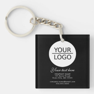 Add your Logo with Custom Text Promotion Black Key Ring