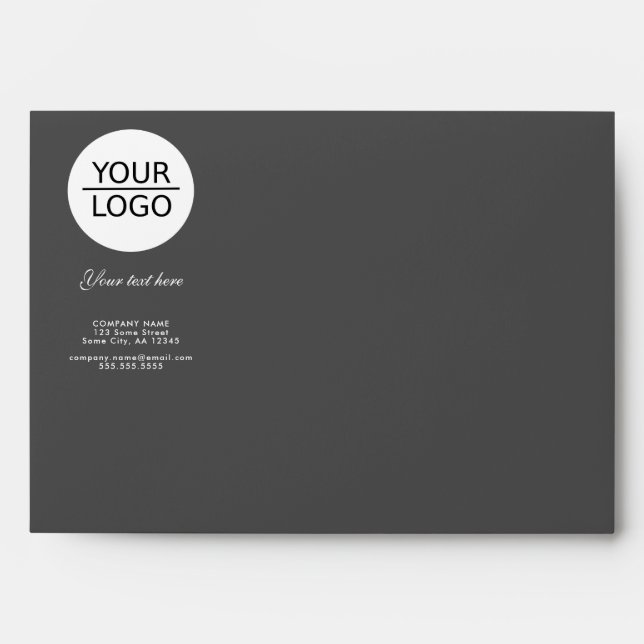 Add your Logo with Custom Text Promotion Grey Envelope (Front)