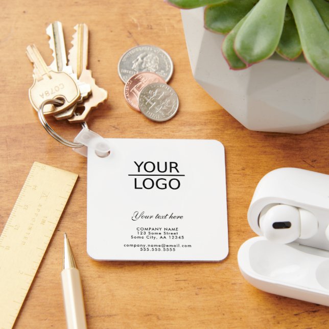 Add your Logo with Custom Text Promotion Key Ring (Desk)