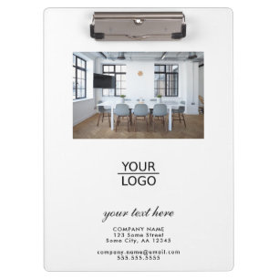Add your Logo with Custom Text Promotion Photo Clipboard