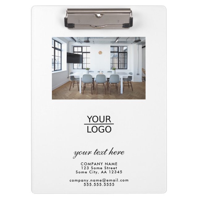 Add your Logo with Custom Text Promotion Photo Clipboard (Front)