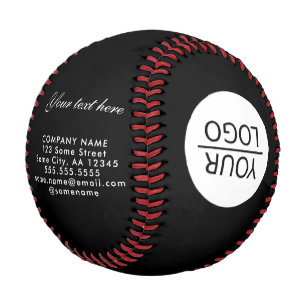 Add your Logo with Custom Text Promotional Black Baseball