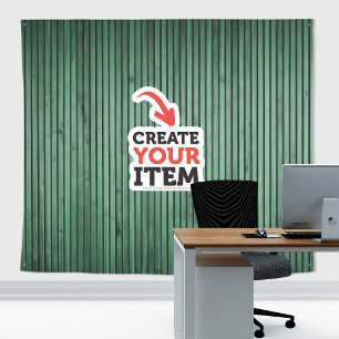 Add your logo Wood panels Zoom Backdrop Green Tapestry