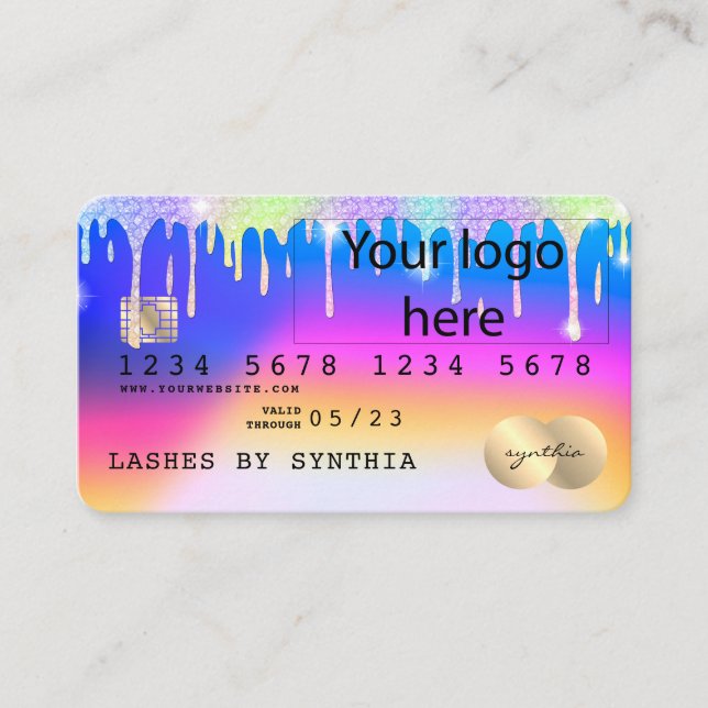 add your logoHolograph Unicorn Modern Credit Card (Front)
