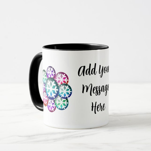 Add Your Message Snowflakes Coffee Mug (Front Left)