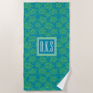Add Your Monogram Starfish Crowd Pattern Beach Towel