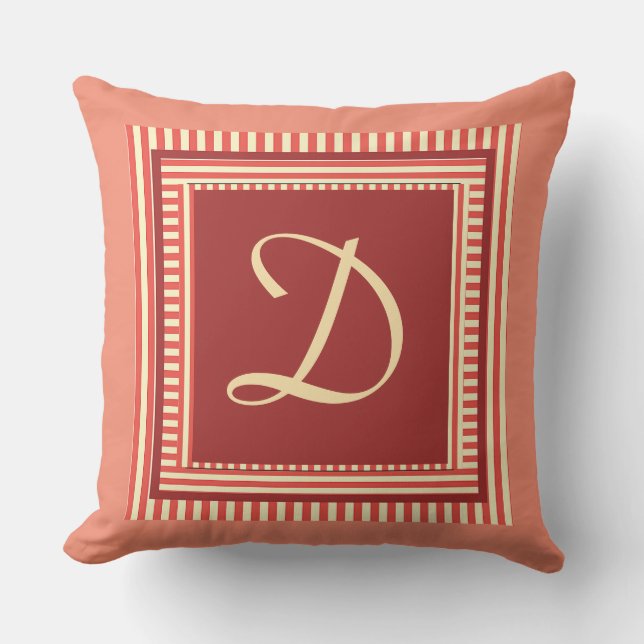 Add Your Monogram To Personalise  Salmon Outdoor P Cushion (Front)