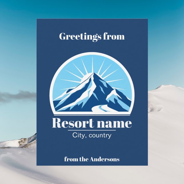 Add your mountain or ski resort name Postcard (Creator Uploaded)