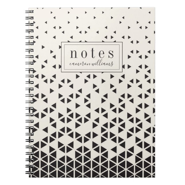 Add Your Name | Abstract Geometric Design Notebook (Front)