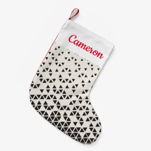 Add Your Name   Abstract Geometric Design Small Christmas Stocking
