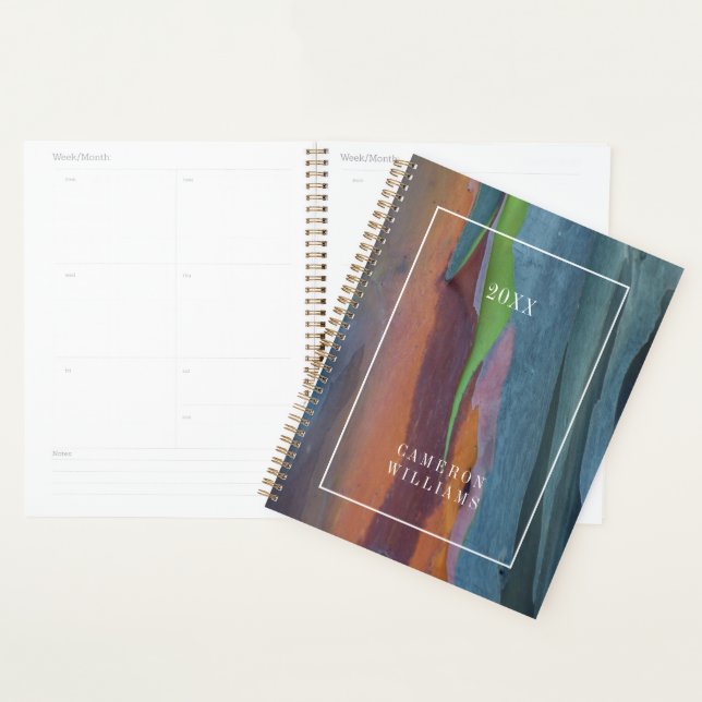 Add Your Name | Abstract Of Rainbow Gum Tree Planner (Display)