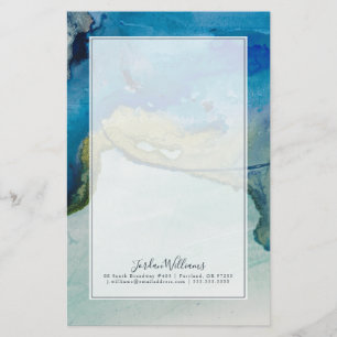 Add Your Name   Abstract Terrain - Blue Stationery