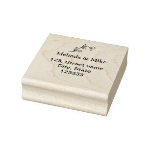 Add your name address City State postal custom sim Rubber Stamp