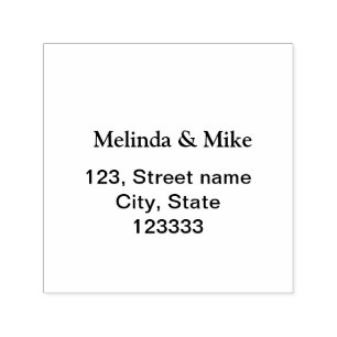 Add your name address City State postal custom sim Self-inking Stamp