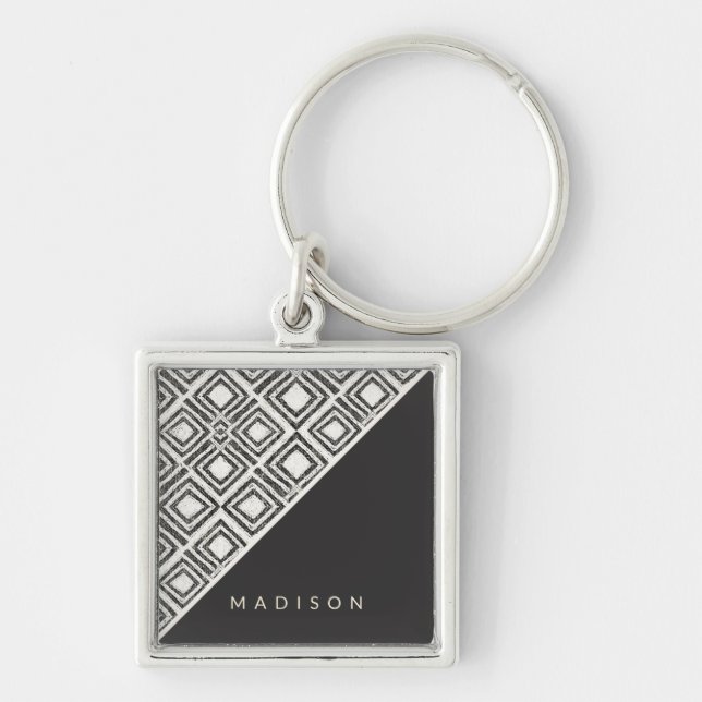 Add Your Name | African Wild Pattern Key Ring (Front)