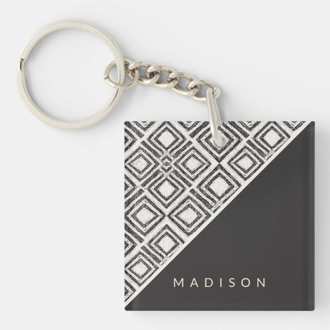Add Your Name | African Wild Pattern Key Ring (Front)