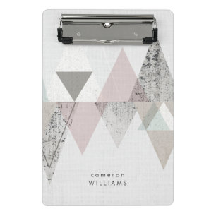 Add Your Name   Amuse II   Geometric Modern Mini Clipboard