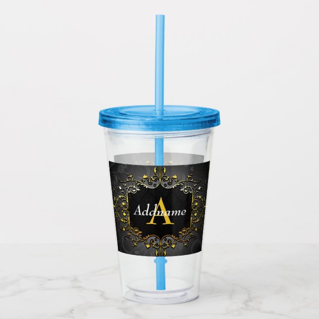 Add your name and initial acrylic tumbler (Front)