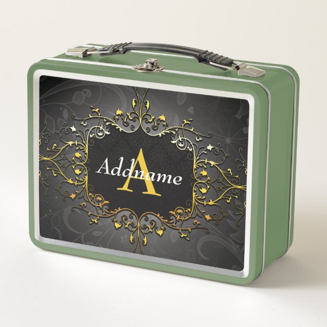 Add your name and initial metal lunch box (Front)