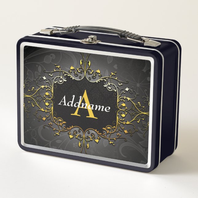 Add your name and initial metal lunch box (Front)