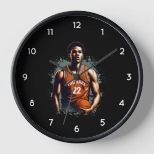Add Your Name And Number basketball player Custom Clock