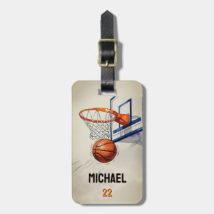 Add Your Name And Number basketball player Custom  Luggage Tag