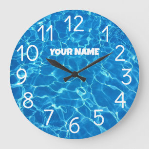 Add Your Name and Photo Swimming Pool Water    Large Clock
