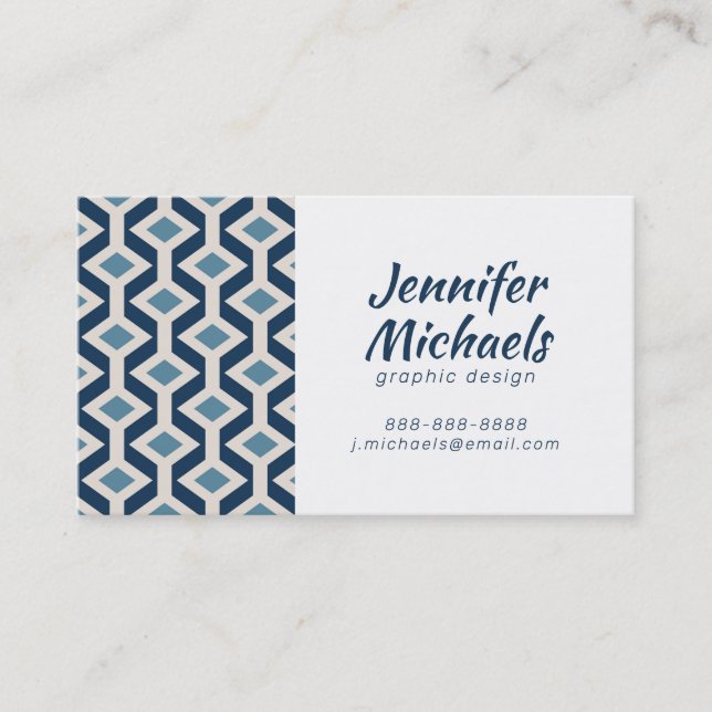 Add Your Name | Atomic Era Inspired Geometric Business Card (Front)