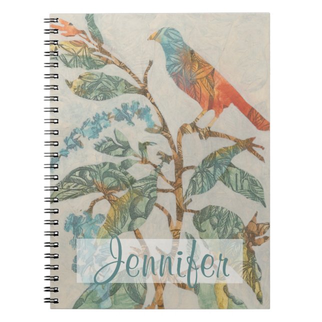 Add Your Name | Aviary Collage II Notebook (Front)