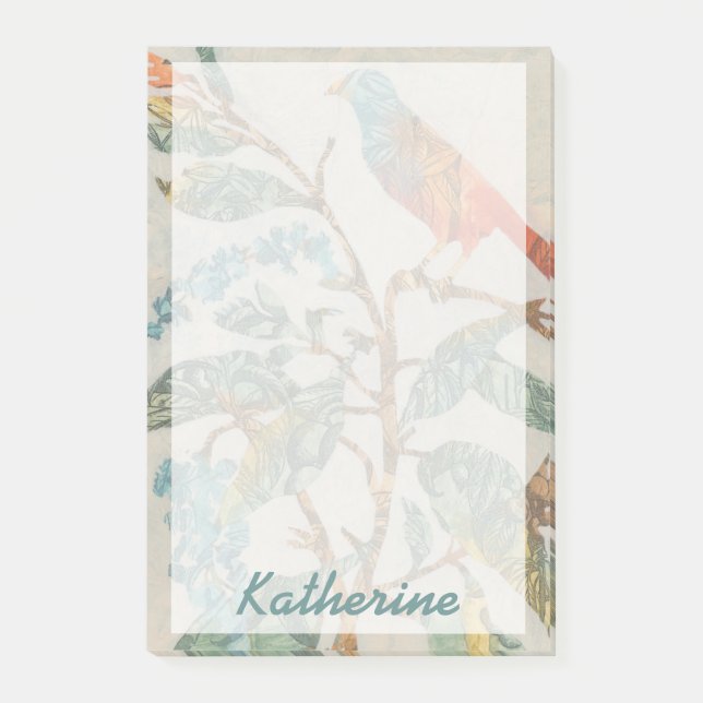 Add Your Name | Aviary Collage II Post-it Notes (Front)