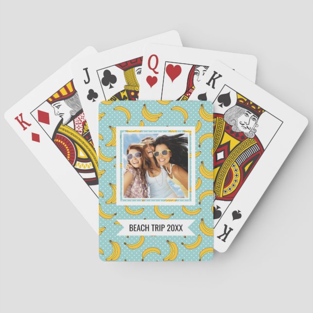 Add Your Name | Bananas And Polk Dots Playing Cards (Back)