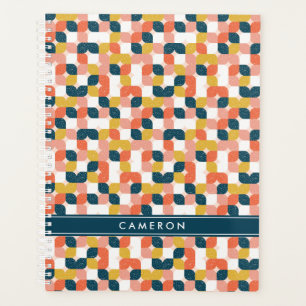 Add Your Name   Bauhaus Retro Geometric Pattern Planner