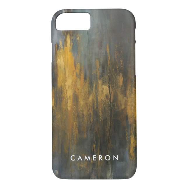 Add Your Name | Black and Gold Abstract Case-Mate iPhone Case (Back)