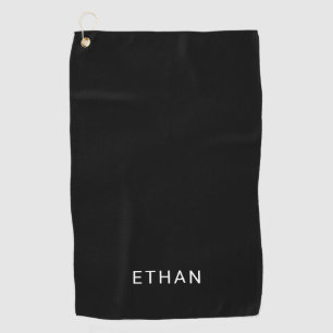 Add Your Name Black Golf Towel