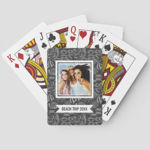 Add Your Name   Black Sea Pattern Playing Cards