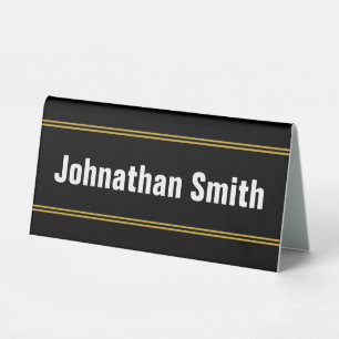 Add Your Name Black White and Gold Text Template