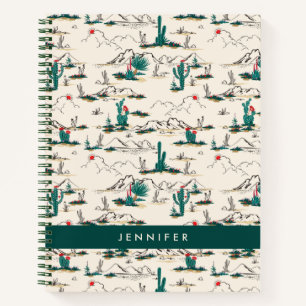 Add Your Name Blooming Succulents Pattern Notebook