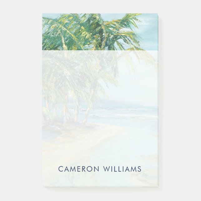 Add Your Name | Blue Coastal Lagoon Post-it Notes (Front)