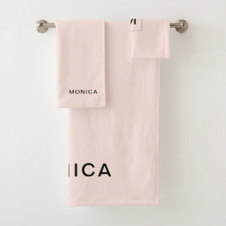 Add Your Name | Blush Pink Bath Towel Set
