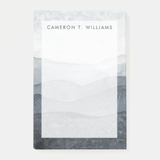 Add Your Name | Blustering Grey Valley Post-it Notes (Front)