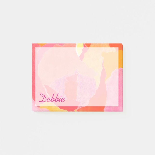 Add Your Name | Cabbage Rose IV Post-it Notes (Front)