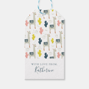 Add Your Name   Cactus & Llamas Pattern Gift Tags
