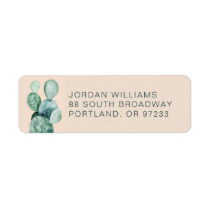 Add Your Name   Cactus on Coral Return Address Label