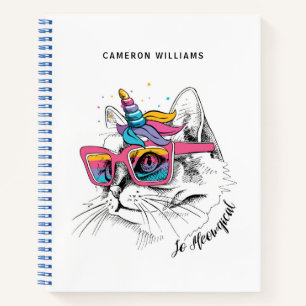 Add Your Name Caticorn So Meowgical Notebook