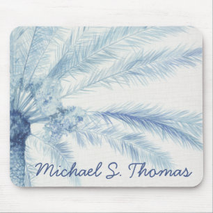Add Your Name   Chambray Palms II Mouse Pad