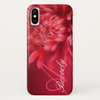 Add your name chrysanthemum red hue iphone case