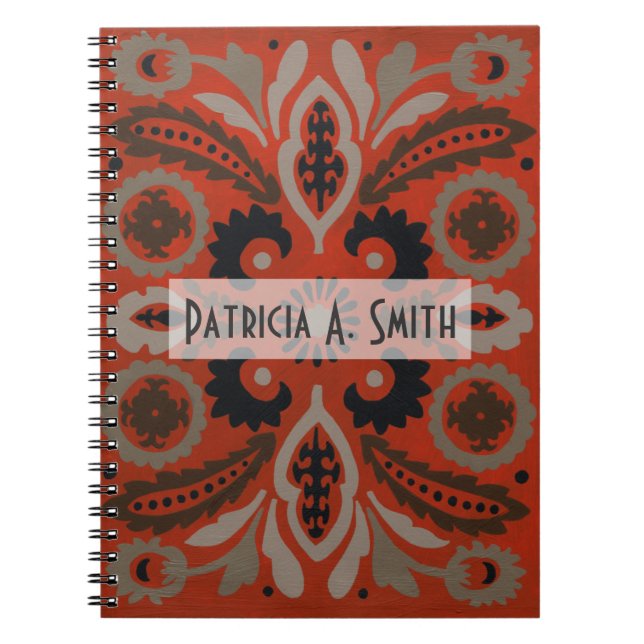 Add Your Name | Cinnabar Suzani II Notebook (Front)