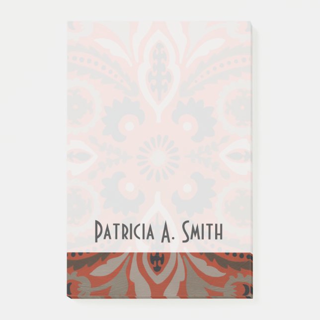 Add Your Name | Cinnabar Suzani II Post-it Notes (Front)