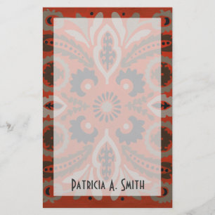 Add Your Name   Cinnabar Suzani II Stationery