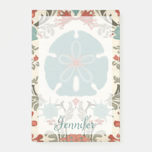 Add Your Name   Coastal Damask II Post-it Notes
